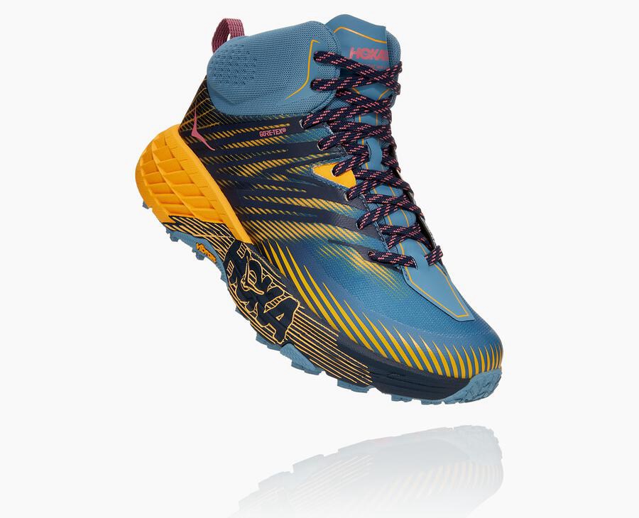 Hoka Speedgoat Mid Gore-Tex 2 - Women's Trail Shoes - Blue - UK 167VTYMRS